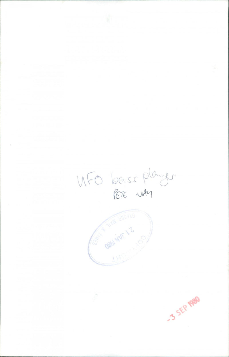 Pete Way of UFO - Vintage Photograph