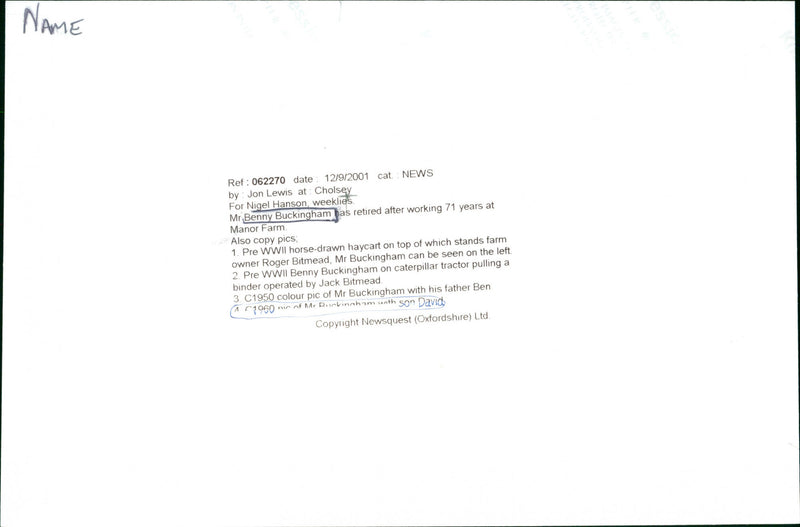 Benny Buckingham - Vintage Photograph