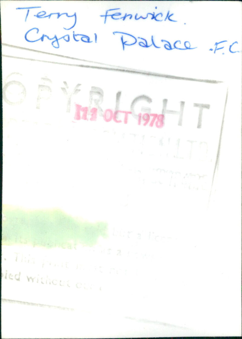 Terry Fenwick - Vintage Photograph