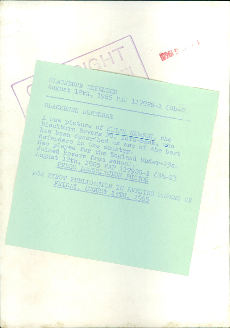 Keith Newton - Vintage Photograph