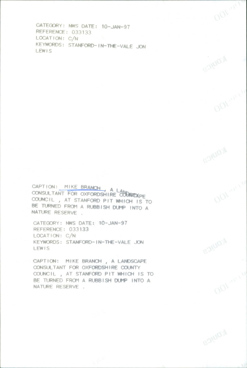 Mike Branch - Vintage Photograph