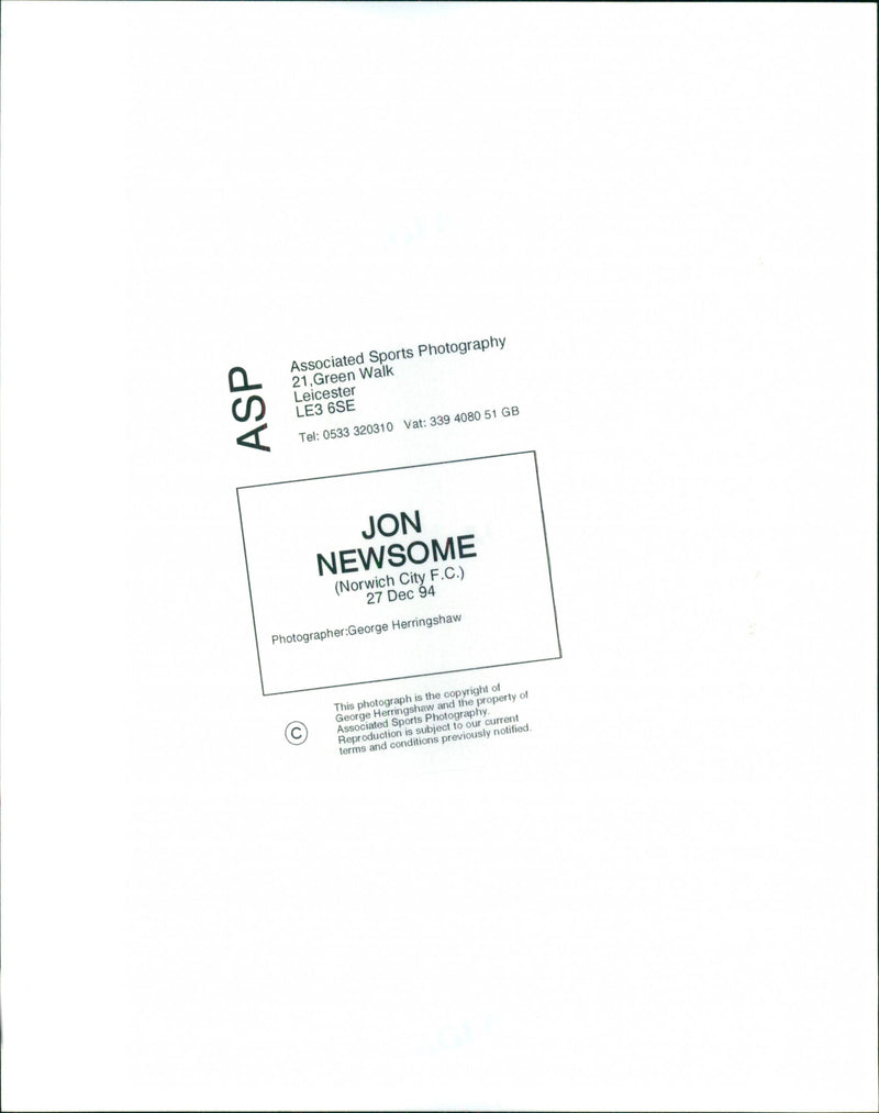 Jon Newsome - Vintage Photograph