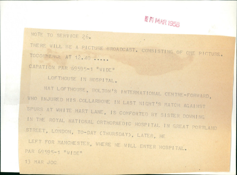 Nat Lofthouse - Vintage Photograph