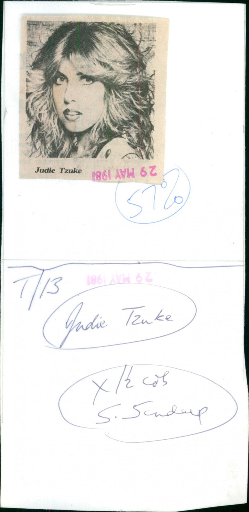 Judie Tzuke - Vintage Photograph