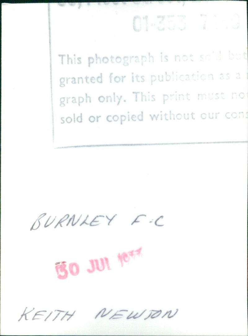 Keith Newton - Vintage Photograph