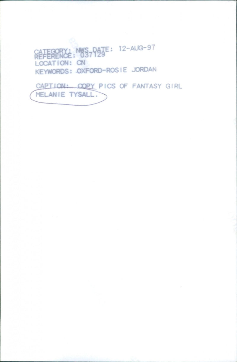 Melanie Tysall - Vintage Photograph