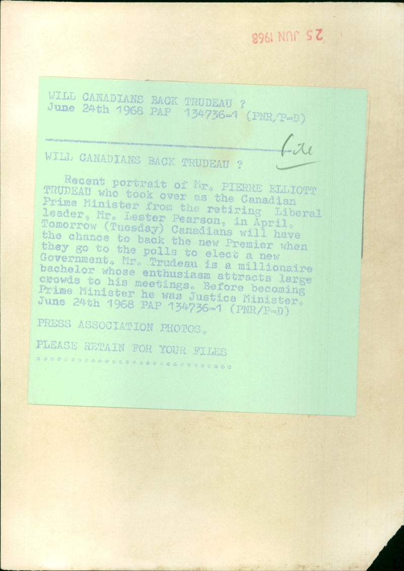 Pierre Elliot Trudeau - Vintage Photograph