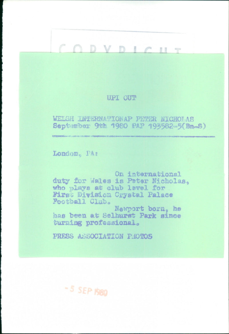 Peter Nicholas - Vintage Photograph