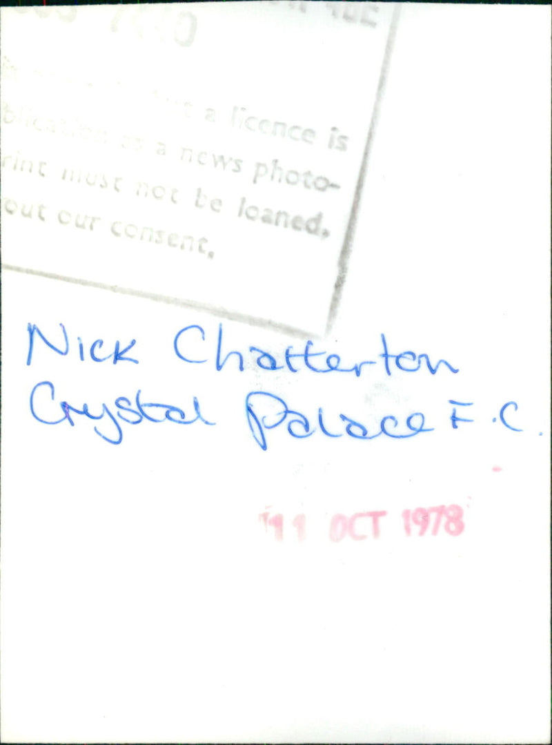 Nick Chatterton - Vintage Photograph