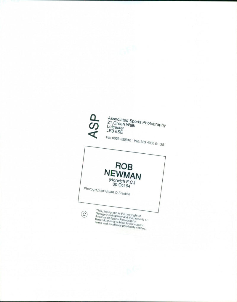Rob Newman - Vintage Photograph