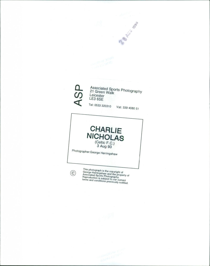 Charlie Nicholas - Vintage Photograph