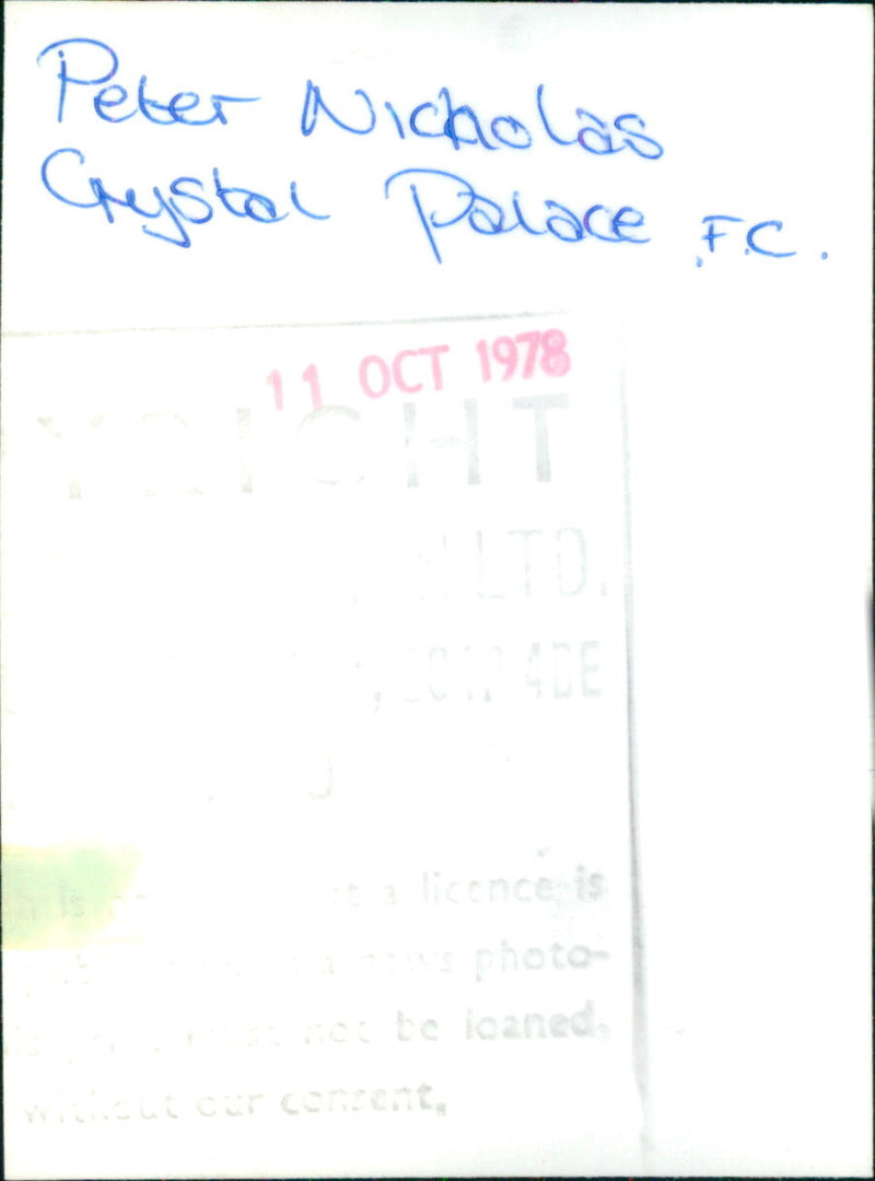 Peter Nicholas - Vintage Photograph