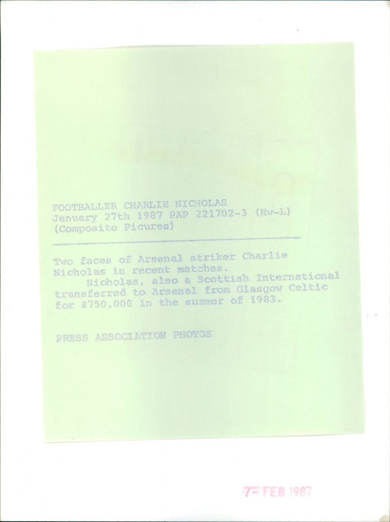 Charlie Nicholas - Vintage Photograph