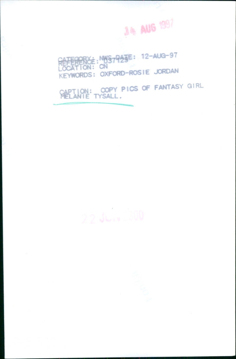 Melanie Tysall - Vintage Photograph