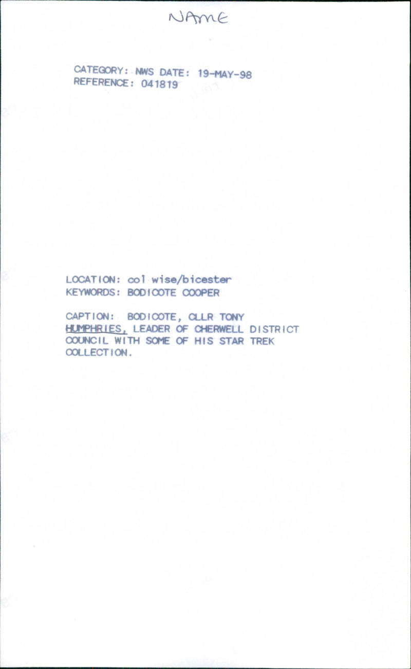 Tony Humphries - Vintage Photograph