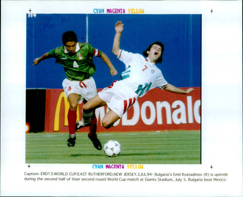 Football: Mexico Vs. Bulgaria - Vintage Photograph
