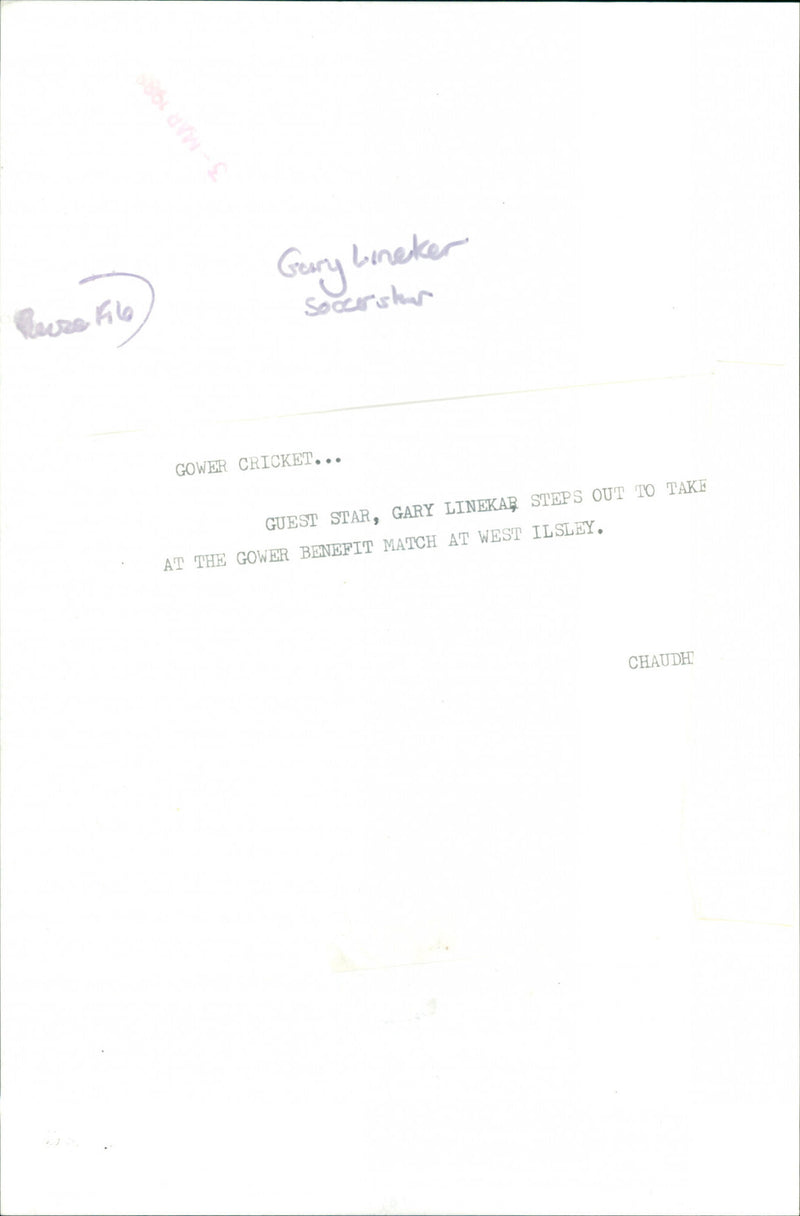 Gary Lineker - Vintage Photograph