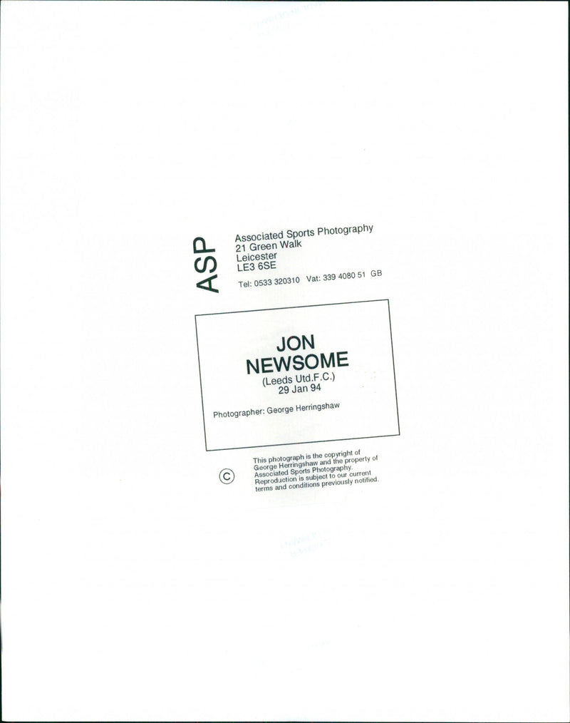 Jon Newsome - Vintage Photograph