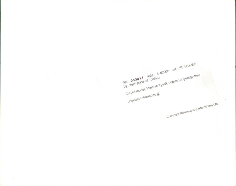 Melanie Tysall - Vintage Photograph