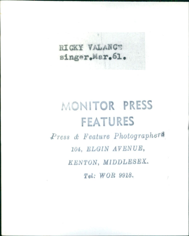 Ricky Valance - Vintage Photograph