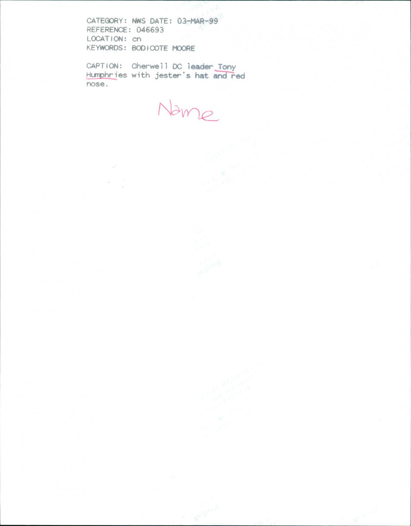 Tony Humphries - Vintage Photograph