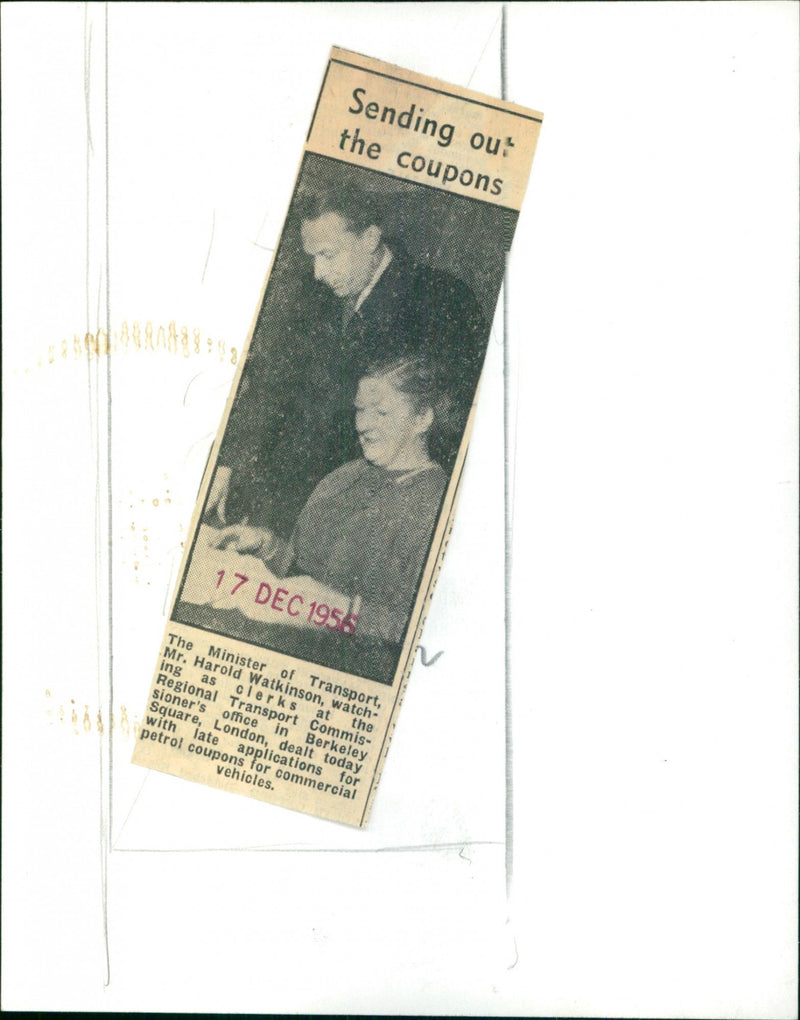 Harold Watkinson - Vintage Photograph