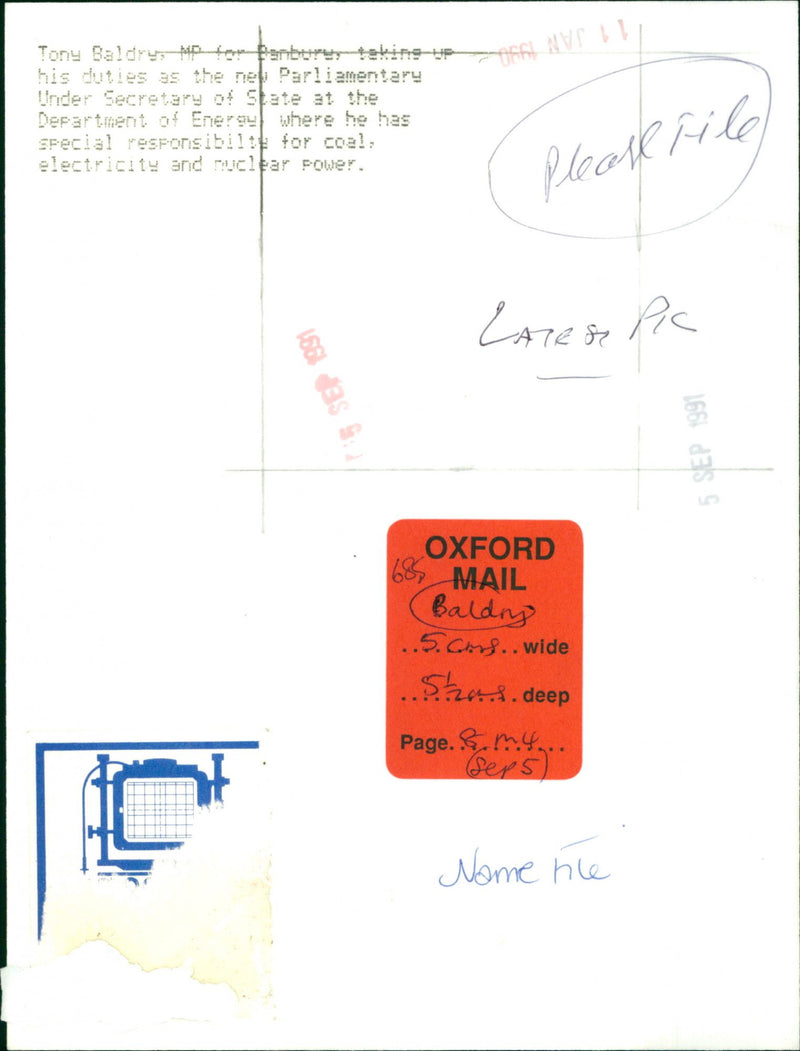 Tony Baldry MP - Vintage Photograph