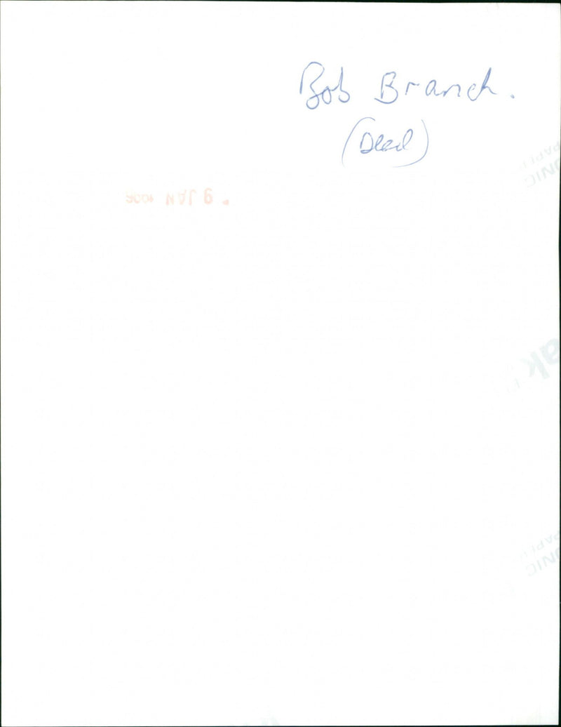 Bob Branch - Vintage Photograph