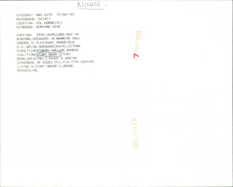 Tony Benn - Vintage Photograph