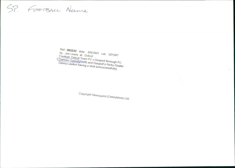 Damien Oglesby - Vintage Photograph