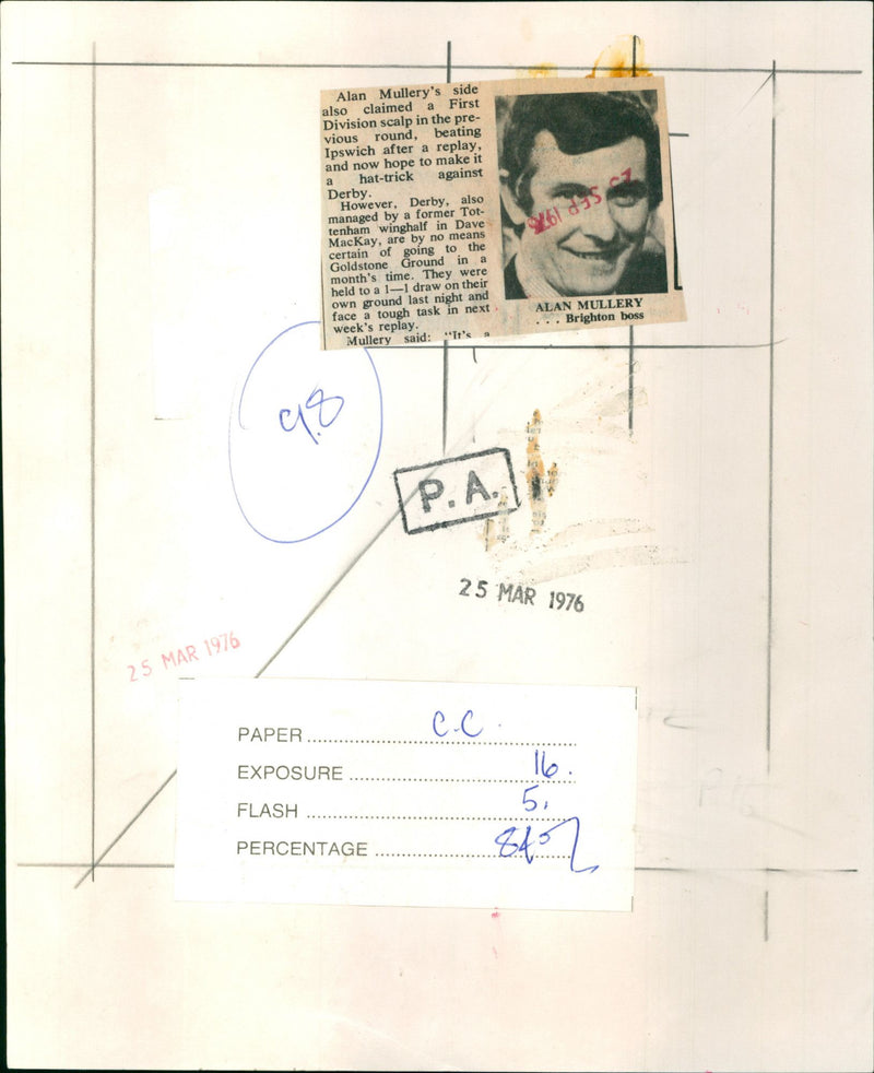 Alan Mullery - Vintage Photograph