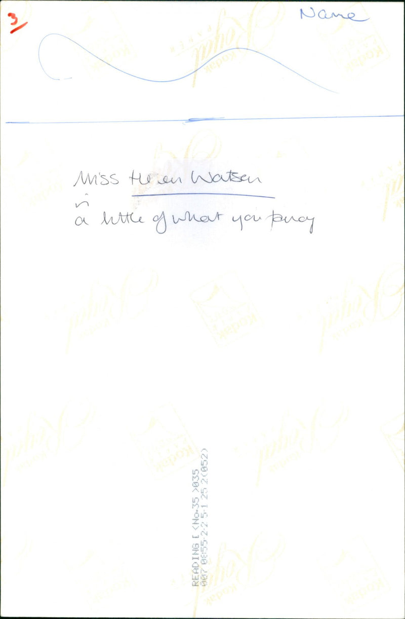 Helen Watson - Vintage Photograph