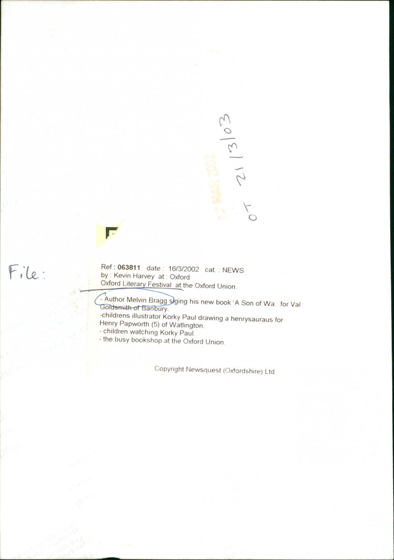 Melvyn Bragg - Vintage Photograph