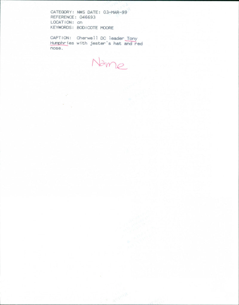 Tony Humphries - Vintage Photograph