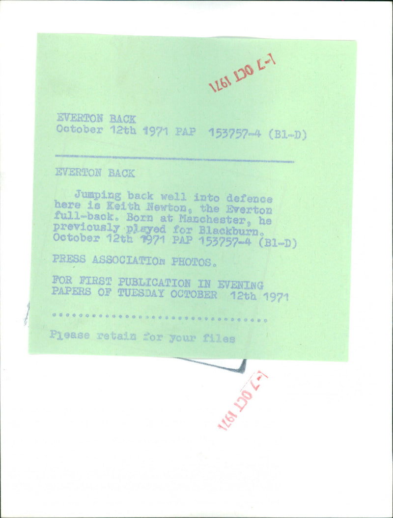 Keith Newton - Vintage Photograph