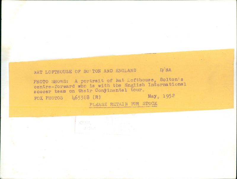 Nat Lofthouse - Vintage Photograph