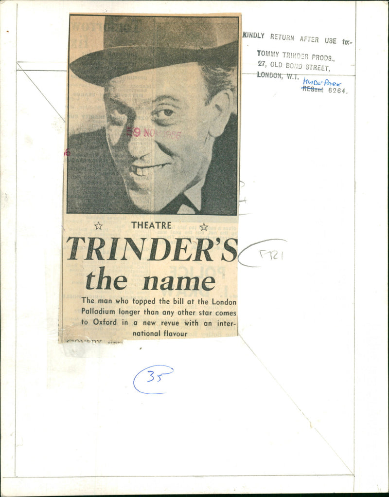 Tommy Trinder - Vintage Photograph