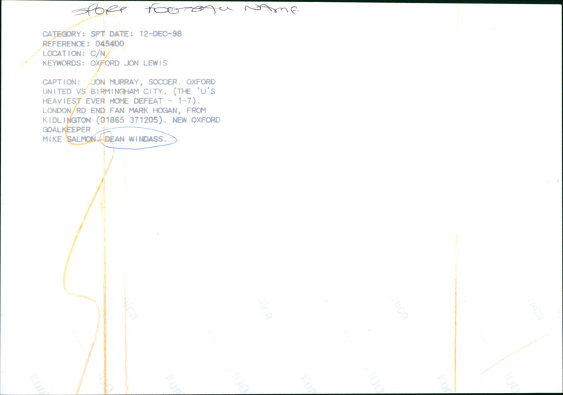 Mike Salmon, Dean Windass - Vintage Photograph