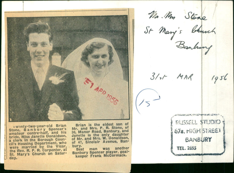 Brian Stone & Janette Donaldson - Vintage Photograph