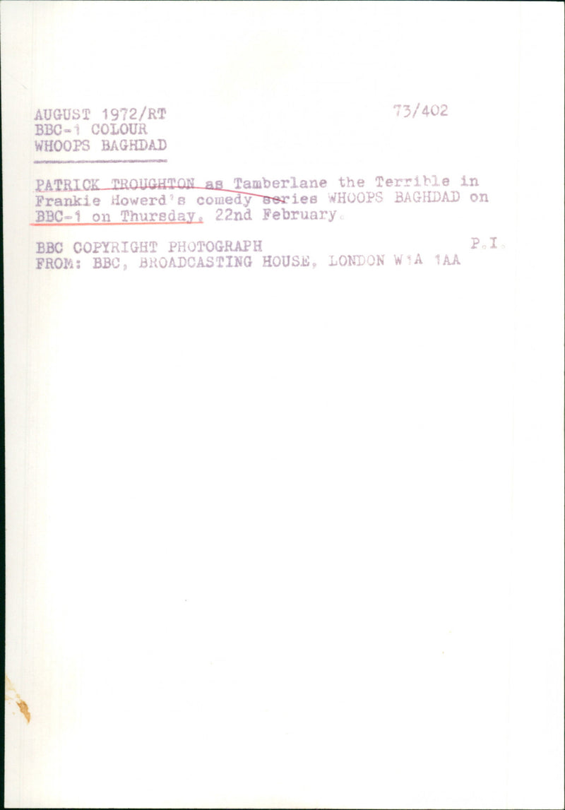 Patrick Troughton - Vintage Photograph