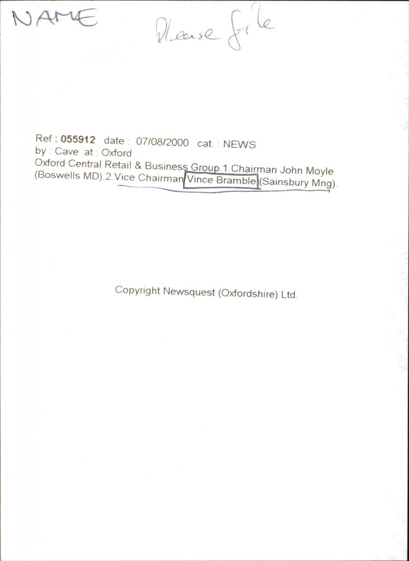 Vince Bramble - Vintage Photograph