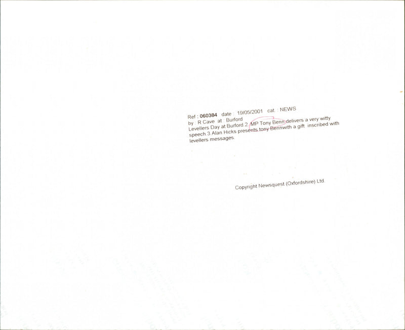 Tony Benn - Vintage Photograph