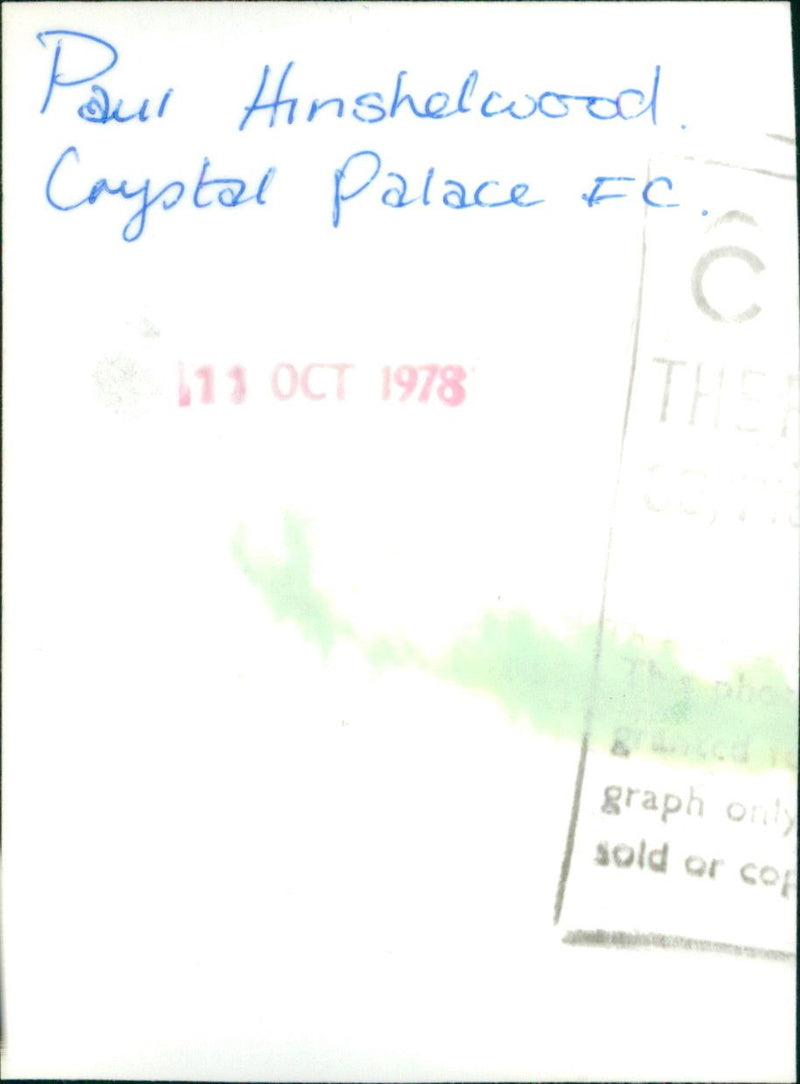 Paul Hinshelwood - Vintage Photograph