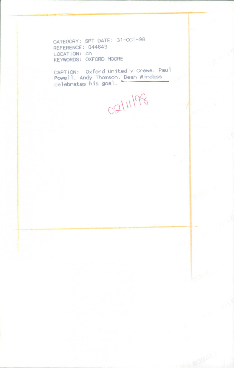 Dean Windass - Vintage Photograph