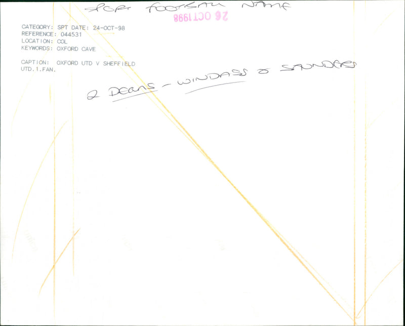 Dean Windass - Vintage Photograph