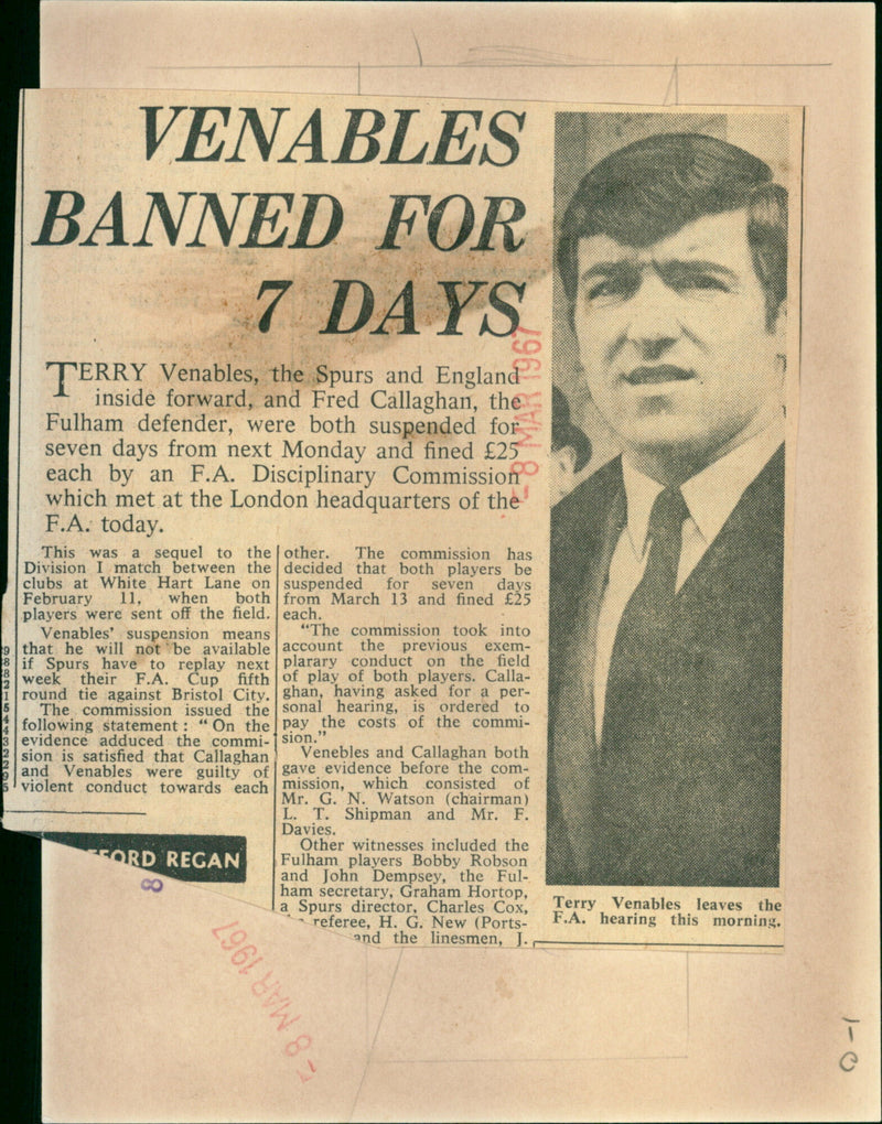 Terry Venables - Vintage Photograph