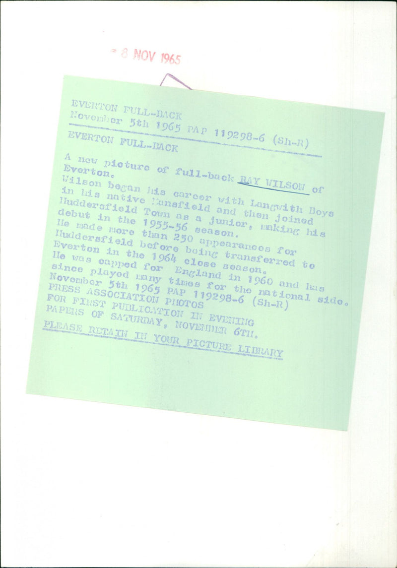 Ray Wilson - Vintage Photograph