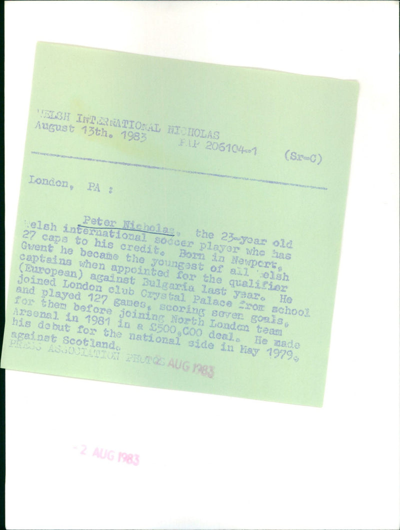 Peter Nicholas - Vintage Photograph