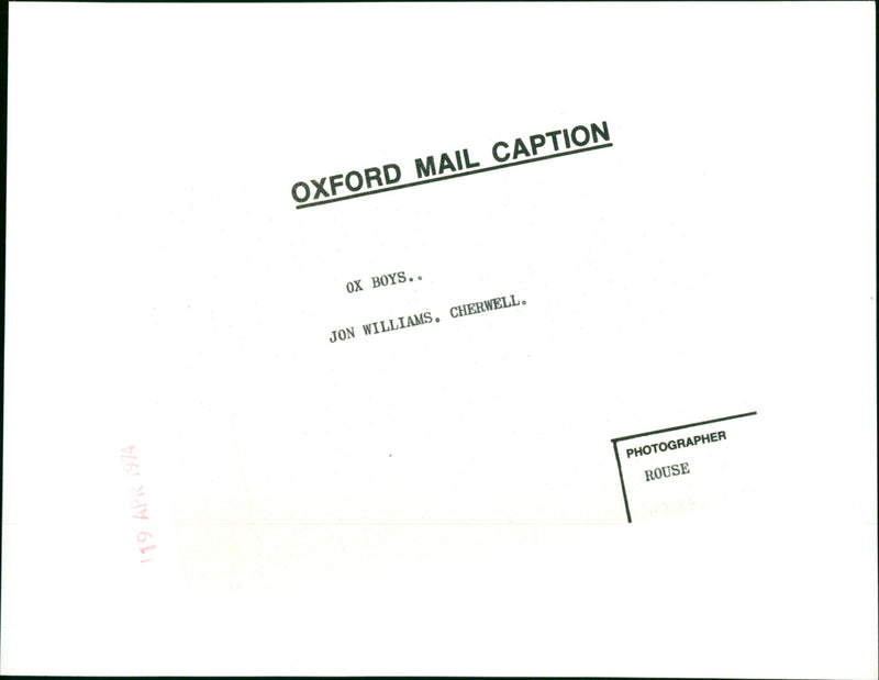 Jon Williams - Vintage Photograph