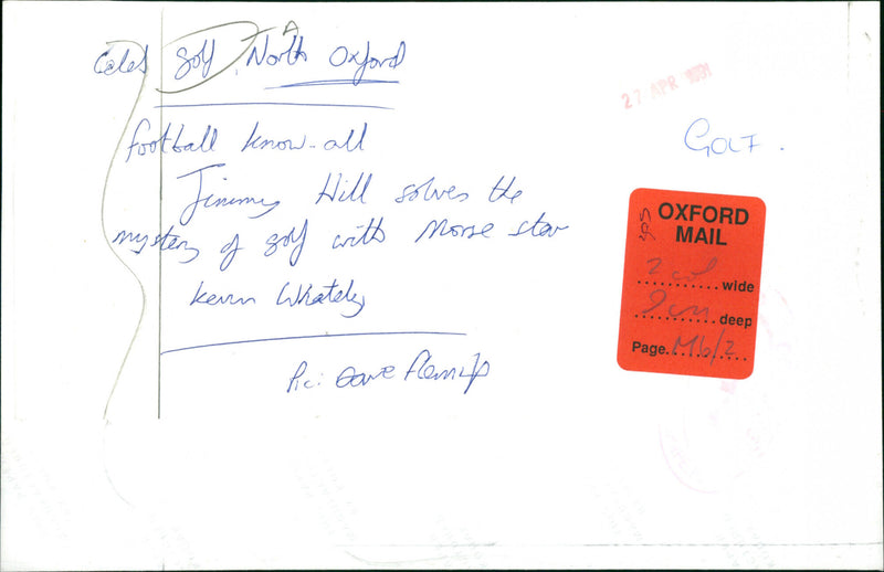 Jimmy Hill and Kevin Whately - Vintage Photograph